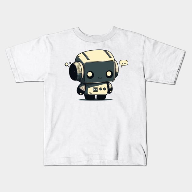 Happy but Sad Robot || Kawaii AI Robot Kids T-Shirt by Mad Swell Designs
